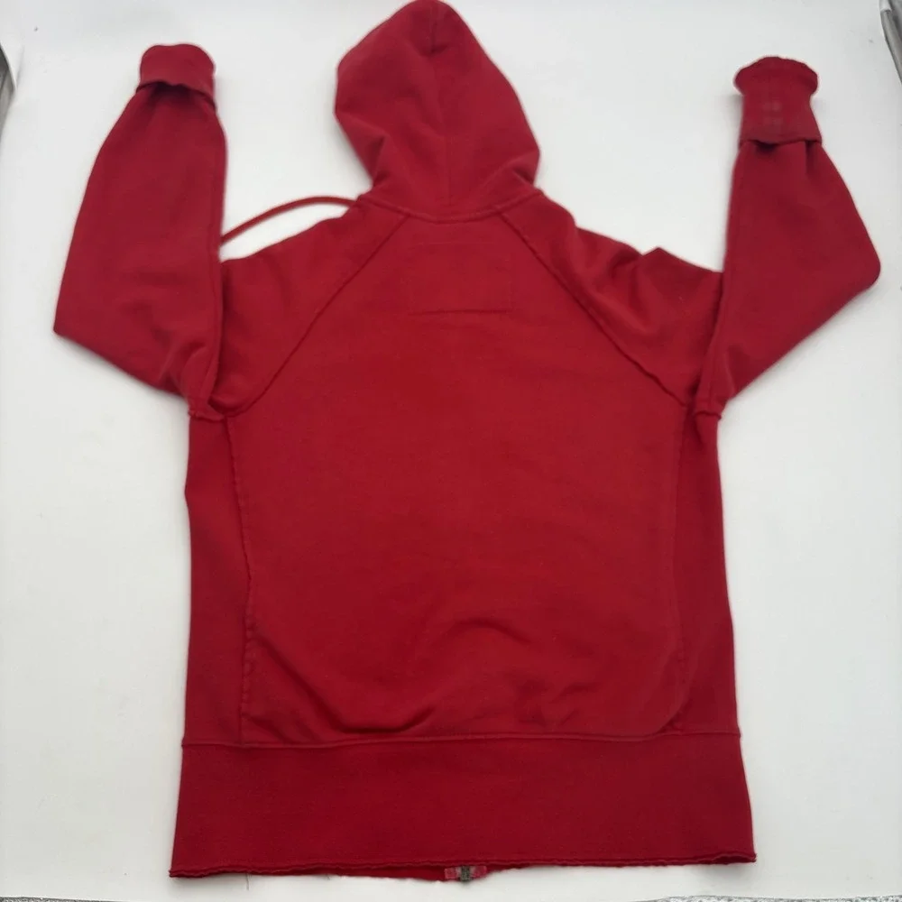 Nike‎ Hoodie Womens M Red Full Zip Nike Country Graphic Sweatshirt Fleece Raglan